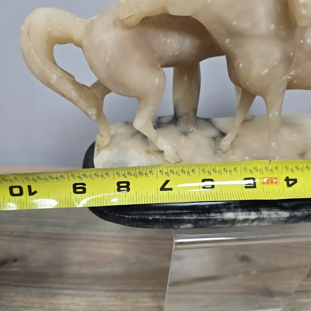 Vintage Italian Alabaster Horse Carving / White Horse Statue